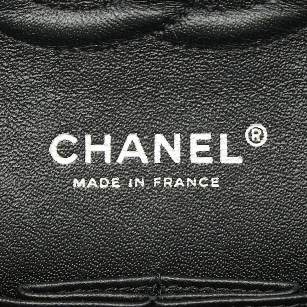 Chanel Matelasse 25 Coco Mark Double Flap Caviar Skin Shoulder Bag Black